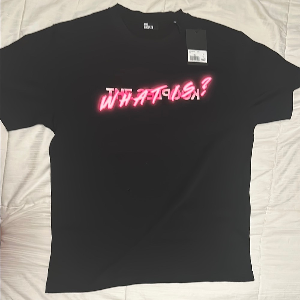 Kooples Short Sleeve Mens Cotton Tee with Neon Design